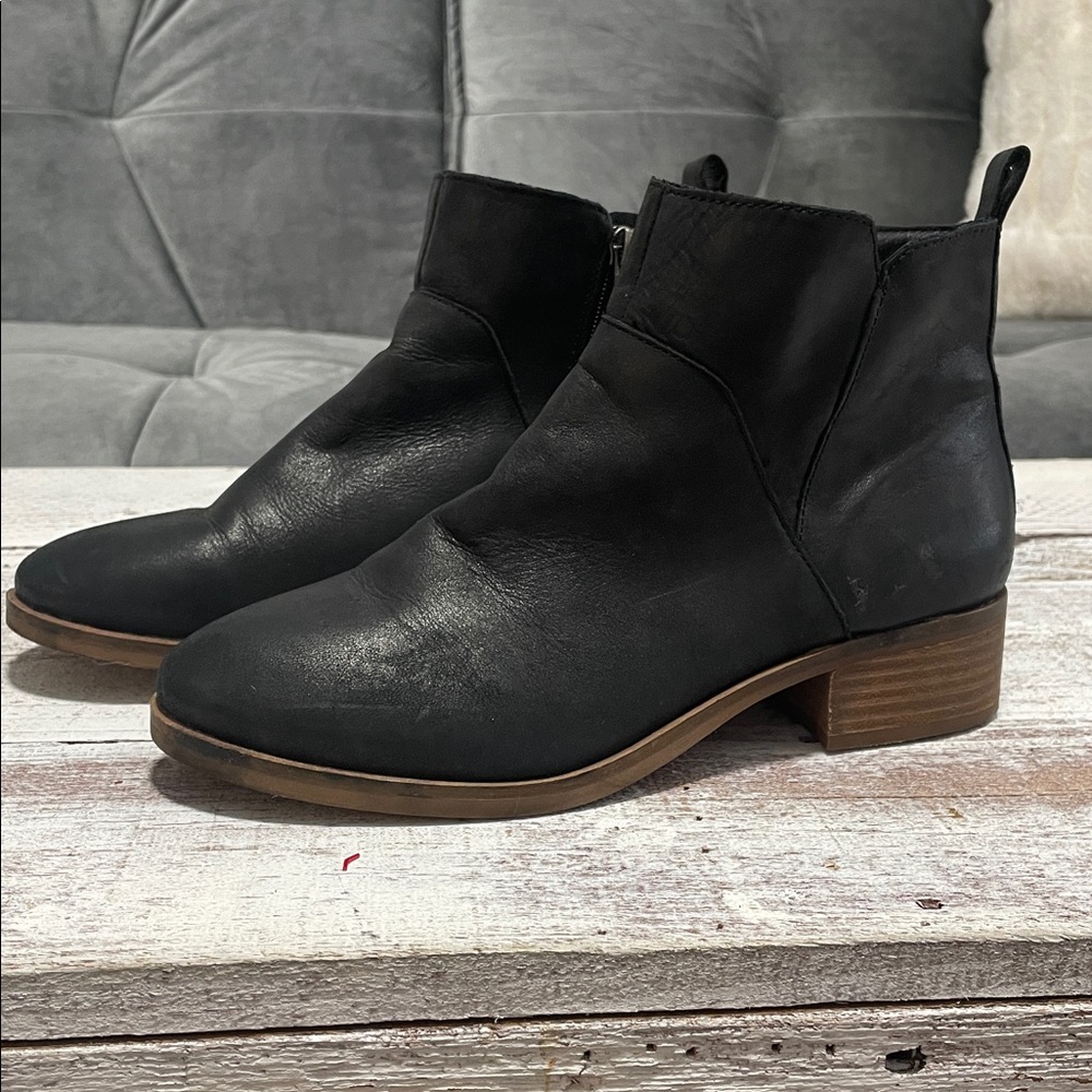 LUCKY BRAND Women’s Black Leather Prenma Bootie Size 9.5